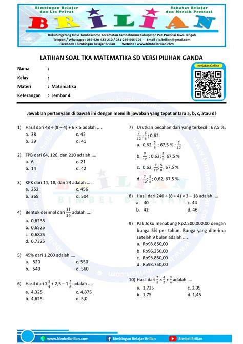 Kumpulan Soal Ujian Matematika dan Bahasa | PDF - raincitystudios.com