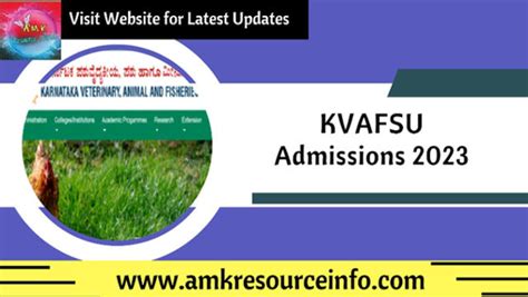 KVAFSU Admission 2024 (Karnataka Veterinary, Animal and …