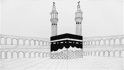 Kaaba Drawing Tutorial Easy Kaaba Pencil Drawing How to Draw Kaaba