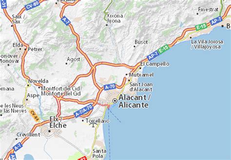 Kaart MICHELIN Alicante - plattegrond Alicante - ViaMichelin