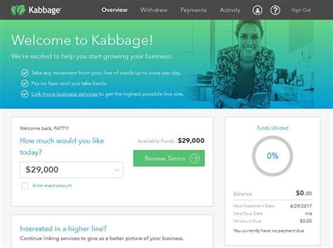 Kabbage app. Contact Amex Business Blueprint Support. Published by Kabbage Inc. on 2023-02-02. About: Use your Kabbage app to learn more about, apply for, and—with approval of your. application—get access to selected products and services that can help you. grow your business. KABBAGE FUNDING™ [1] Apply for a business line of credit. Rating 4.9/5 ... 