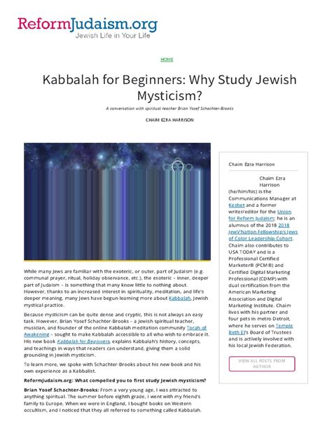 Kabbalah for Beginners: Why Study Jewish Mysticism?