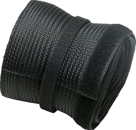 RS PRO Expandable Braided PET Black Cable Sleeve, 8mm Diameter