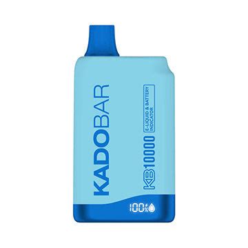 Kado bar brain freeze flavor. The Kado Bar KB10000 is a prefilled, rechargeable vape device offering up to 10,000 puffs. It uses 5% nicotine salt for a smooth experience and has an 18-ml e-liquid capacity. The device features a mesh coil for enhanced flavor, a 650mAh built-in battery for long-lasting power, and safety features like short-circuit and over-voltage protection. 