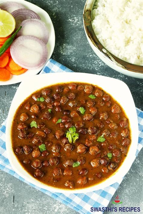 Kala Chana Recipe (Black Chickpeas Curry) - Swasthi