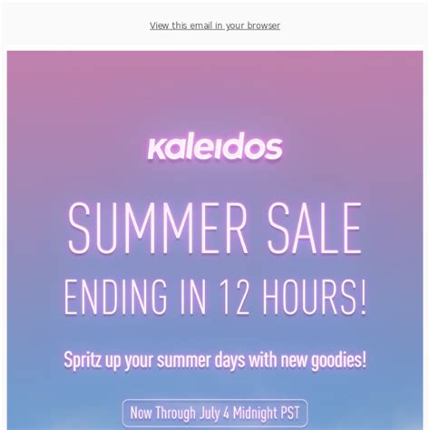 Kaleidos coupon code. Kaleidos Instant 20% Off Code: Join Kaleidos' Email Newsletter and Get an Instant 20% Off Storewide Discount Code. ... Fashion Collection; Nails; DIY; Beauty & Health; Skin Care; Submit Coupon; KALEIDOS Discount Code – Get 85% Off in January 2024. January 7, 2024 by Funy Guys. Rate this post. Rewrite this: 