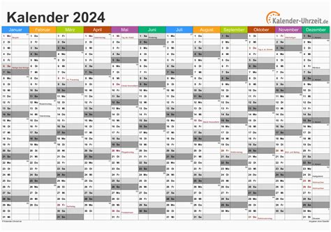 Kalender Excel 2024