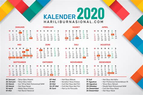 Kalender oktober 2020 dan libur nasional