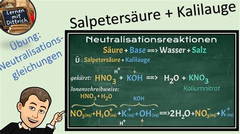 Kalilauge salpetersäure neutralisation