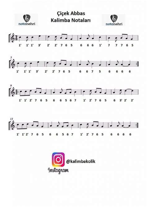 Kalimba Notaları.