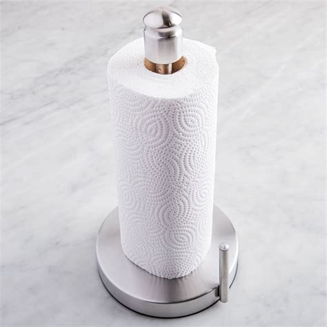 Kamenstein paper towel holder. The Kamenstein Perfect Tear Paper Towel Holder keeps your paper towels from unraveling and helps you tear off just the amount you need. This paper towel holder is designed to neatly tear paper towels along the perforation. The towel holder boasts rust-resistant stainless steel construction. 