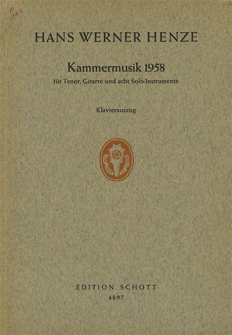 Kammermusik 1958 über die hymne in lieblicher bläue von friedrich hölderlin. - Ktm 690 eu manuale di servizio.