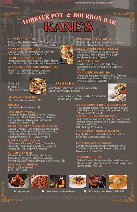 Kane's lobster pot and bourbon bar menu. Things To Know About Kane's lobster pot and bourbon bar menu. 