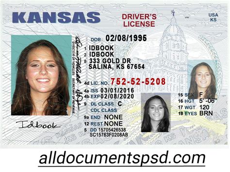 Kansas Driver License Template ALL PSD TEMPLATES