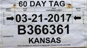 Kansas Temporary Tag Template