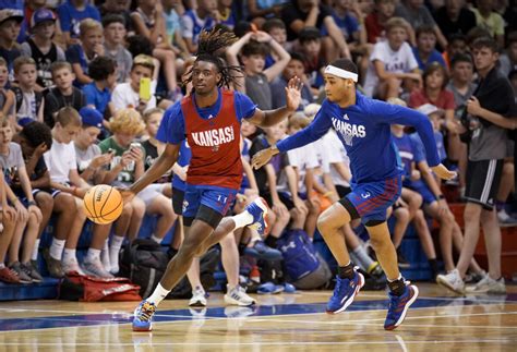 Missy Minear/Kansas Athletics. Hunter Dickinson goes up for a shot during the game between Kansas and the Bahamas in Puerto Rico on Aug. 5, 2023. • Kevin McCullar is as advertised: Yes, his .... 