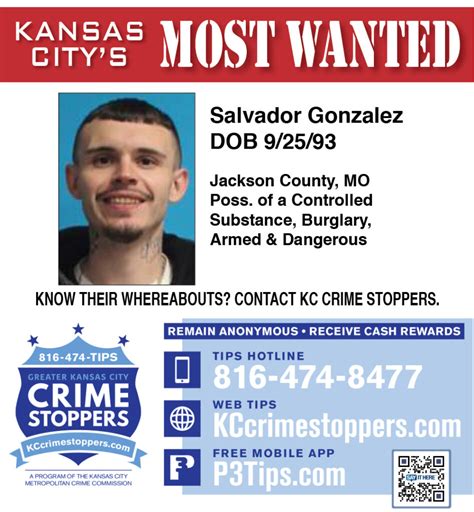 Kansas City’s Most Wanted. By admin | Posted August 25th, 2022 | Tweet. KC Crime Stoppers has partnered with The Kansas City’s Northeast News to help track local KC individuals on the Kansas …. 