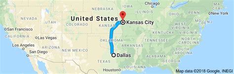 The calculation of flight time is based on the straight line distance from Kansas City, MO to Dallas, TX ("as the crow flies"), which is about 453 miles or 729 kilometers. Your trip begins in Kansas City, Missouri. It ends in Dallas, Texas. Your flight direction from Kansas City, MO to Dallas, TX is South (-163 degrees from North).