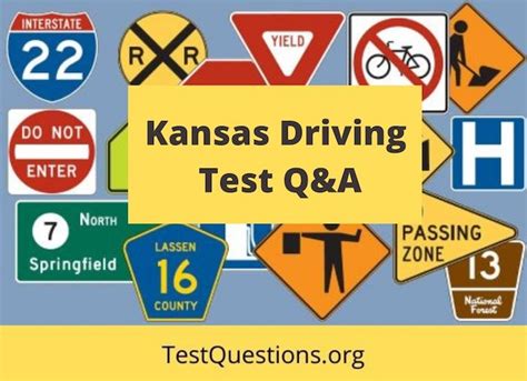 Kansas driving test questions. In Kansas, the DMV practise tests include questions based on the Kansas Driver Handbook's most essential traffic signals and regulations. Use actual questions that are very similar (often identical!) to the DMV driving permit test and driver's licence exam to study for the DMV driving permit test and driver's licence exam. 