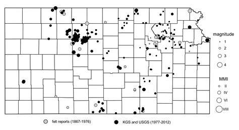 Kansas earthquake map. Kansas contains no deserts as scientifically defined as barren areas with little rainfall. Settlers called the area a desert because it initially appeared hostile to growing crops and livestock. 