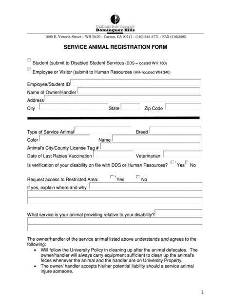 1 Begin Registration Application. 2 Registration Information. I want to register my animal as a (an): *. SERVICE DOG. PSYCHIATRIC SERVICE DOG. EMOTIONAL SUPPORT. THERAPY ANIMAL. ALLERGY ALERT DOG. ARSON / FIRE DOG.