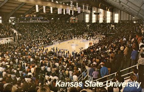 Venerable Ahearn Field House opened in December 1950 and the Kansas State Wildcats won 378 games here before moving to Bramlage Coliseum.. 