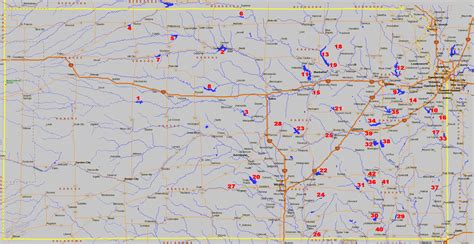 Kansas fishing lakes map. In addition to a state fishing license, a Johnson County fishing permit is required. If you plan to fish for trout, a Johnson County trout permit is also required. Johnson County fishing/trout permits are available through Johnson County Parks and Recreation District and other select vendors. 