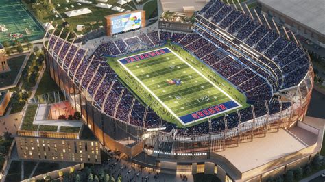 Aug 15, 2023 · Some of the enhancements coming to the new stadium include seating closer to the field, more chairback and club seating options, enhanced video board, four times the amount of food and beverage offerings, improved Wi-Fi access, and more. Goff confirmed in a Q&A following the press conference that seating capacity will be more than 40,000 ... . 