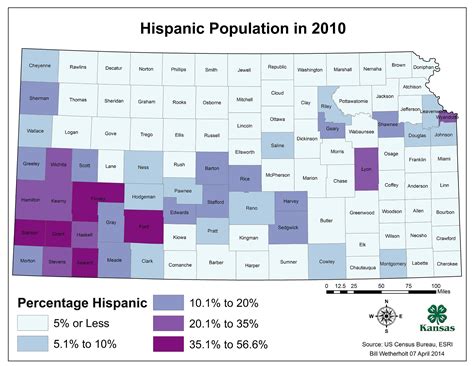 Kansas Hispanic or Latino Origin Population Percentage by County Home > United States > Kansas Data Item State Map Rank Table Chart type not supported.. 