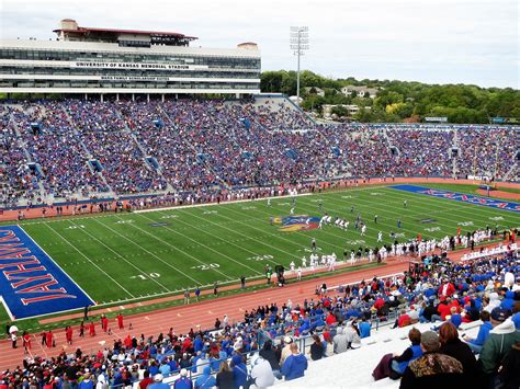 Kansas jayhawks football stadium. These are typically the cheapest tickets for Kansas football, and most seats will have a direct view of the stadium's main videoboard. The Kansas band typically occupies part of section 17 with student seating located nearby. For fans who enjoy this atmosphere, section 16 is an inexpensive option for being immersed in the school spirit. 