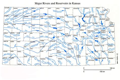 This is a list of rivers in Kansas . Map of principal rivers in Kansas. By drainage basin This list is arranged by drainage basin, with respective tributaries indented under each larger stream's name. ... USGS Hydrologic Unit Map - State of Kansas (1974) External links. M. A. Sophocleous and B. B. Wilson, "Surface Water in Kansas and its .... 