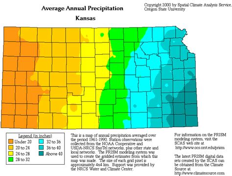 Kansas precipitation map. 7.01". 4.40". -. 3.20". 0.00". The following liquid precipitation maps and data include information from weather stations throughout Nebraska, as provided by the Nebraska Mesonet and Nebraska State Climate Office, and throughout the seven-state High Plains Region, including Nebraska, Kansas, South Dakota, North Dakota, most of Iowa, and parts ... 