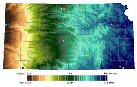 Map Legend. Kansas Topographical Feature