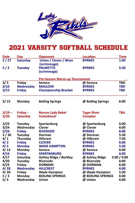 The official 2023 Softball schedule for the Tarleton State University Texans.