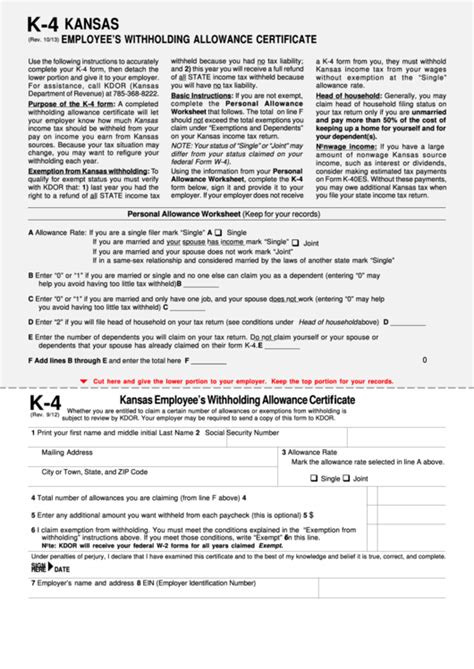 Kansas state withholding. Quick steps to complete and design K4 form kansas online: Use Get Form or simply click on the template preview to open it in the editor. Start completing the fillable fields and carefully type in required information. Use the Cross or Check marks in the top toolbar to select your answers in the list boxes. 