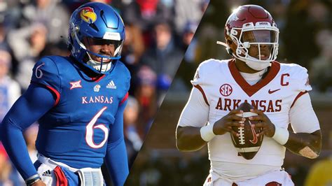 Kansas vs arkansas espn. Kansas vs. Arkansas odds . Per DraftKings Sportsbook, Kansas currently sits as 4-point favorites with the over/under set at 146.5 points. Kansas' moneyline price of -190 gives it an implied win ... 