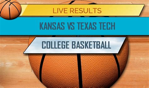 Kansas vs texas tech score. Kansas vs. Texas Tech money line: Kansas -455, Texas Tech +345 ... The Jayhawks had all five starters score in double figures against West Virginia, making 54.9% of their shots from the floor ... 