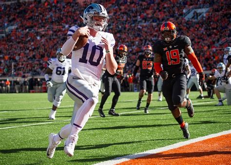 Alex Hale’s 43-yard field goal gave Oklahoma State a 10-0 lead in the final seconds of the first quarter against Kansas State. The Cowboys went 47 yards in eight plays, the big one a 33-yard run by Ollie Gordon. For the game, quarterback Alan Bowman is 7-of-13 for 61 yards. He also caught a pass on the field goal drive, that coming on a …. 
