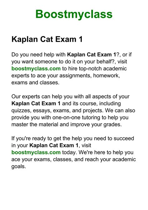Kaplan cat exam 1. Most Used Online Forum Hosted by CFA Exam Prep Providers: Based on Kaplan North America research for comparable CFA exam preparation programs as of February 2023. 95% Recommendation Rate: This is one of the findings of a quantitative survey conducted by Kaplan between April 1 and October 31, 2023. For this survey, a sample of 272 CFA Candidates ... 