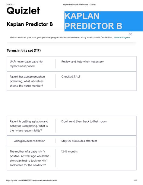 Kaplan predictor b test bank. 17 studiers today. Predictor. 169 terms 5 (1) ekamara8. Preview. 7 studiers today. Predictor. 149 terms 5 (2) dpadavic. 