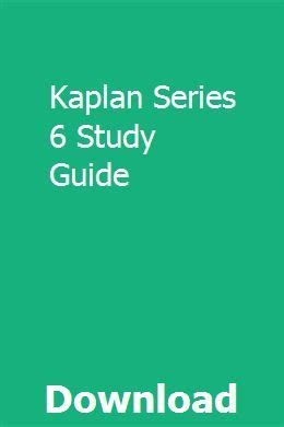 Kaplan series 6 study guide review. - Copystar cs 6030 cs 8030 service repair manual.