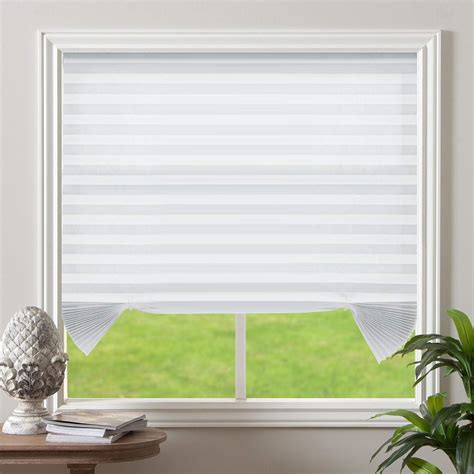 Kapscomoto blinds. ***Features:*** -Zebra blinds for windows are dual-layered window shades that enable you to easily switch between sheer and privacy -Our window blinds' dual shade modes allow for filtering light during the day and provide full privacy at night -Our window shade's cordless design raises and lowers easily by lifting and lowering the bottom rail; our cordless … 