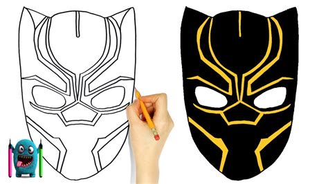 Kara Panter Maske Çizimi How to Draw Black Panther Mask.