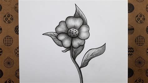 Kara kalem çalışması çiçek
