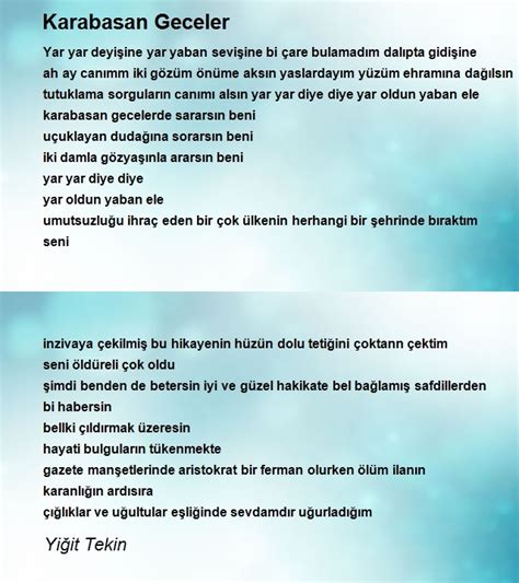 Karabasan Geceler Notaları. 