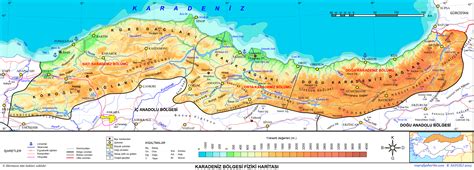 Karadeniz bölgesi haritası fiziki