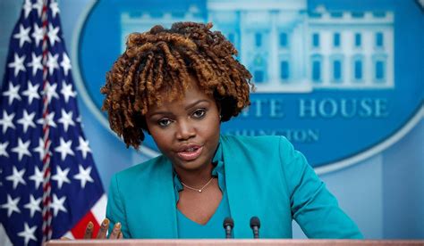 Karine jean-pierre. US Press Secretary Karine Jean-Pierre stormed out of a Thursday press briefing after ignoring persistent calls from an African journalist questioning why he ... 