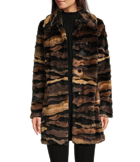Karl lagerfeld faux fur coat. A luxurious faux-fur collar wraps around the neckline on this belted coat from Karl Lagerfeld Paris. Approx. model height is 5'9" and she is wearing a size small; Approx. … 