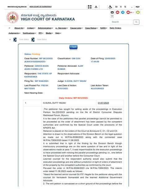 Karnataka high court case status app.  Case Status Case Status Certified Cop...