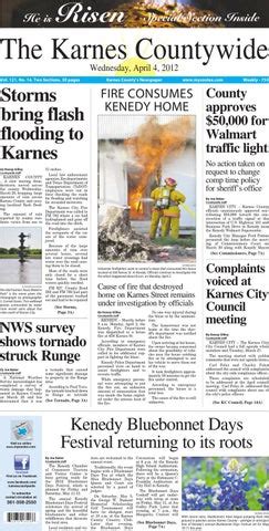 Karnes county newspaper. The Karnes Countrywide newspaper serves as the primary source of news and information for the residents of Karnes City, Texas. Located in the heart of Karnes County, this small community relies on the newspaper to stay connected with local events, government updates, and community happenings. Karnes City itself is a tight-knit town with a ... 